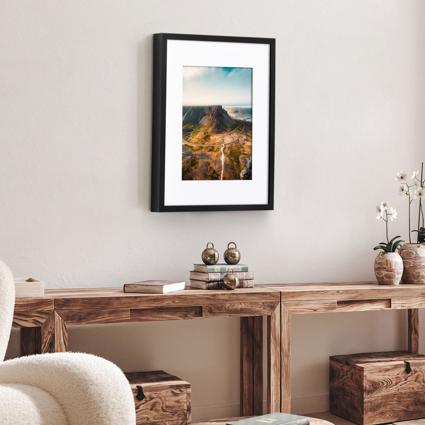Picture Frame | Gallery Style | With Mat | Protective Glass | Wall Art Display