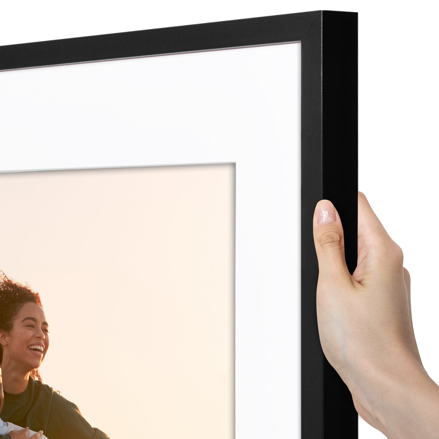 Picture Frame | Gallery Style | With Mat | Protective Glass | Wall Art Display