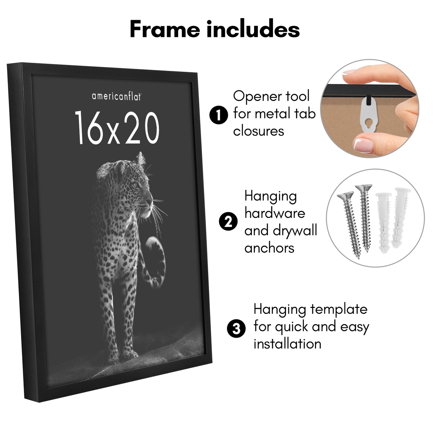 Deep Molding Picture Frame | Americanflat | No Mat | Modern - Premium Quality