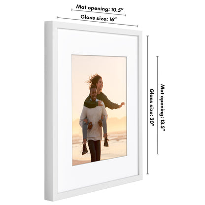 Picture Frame | Gallery Style | With Mat | Protective Glass | Wall Art Display