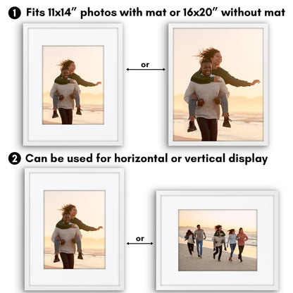 Picture Frame | Gallery Style | With Mat | Protective Glass | Wall Art Display