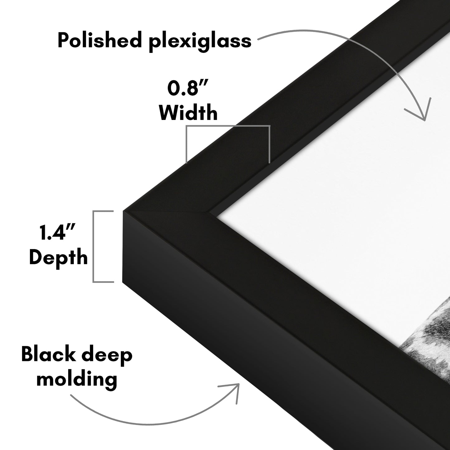 Deep Molding Picture Frame | Americanflat | No Mat | Modern - Premium Quality