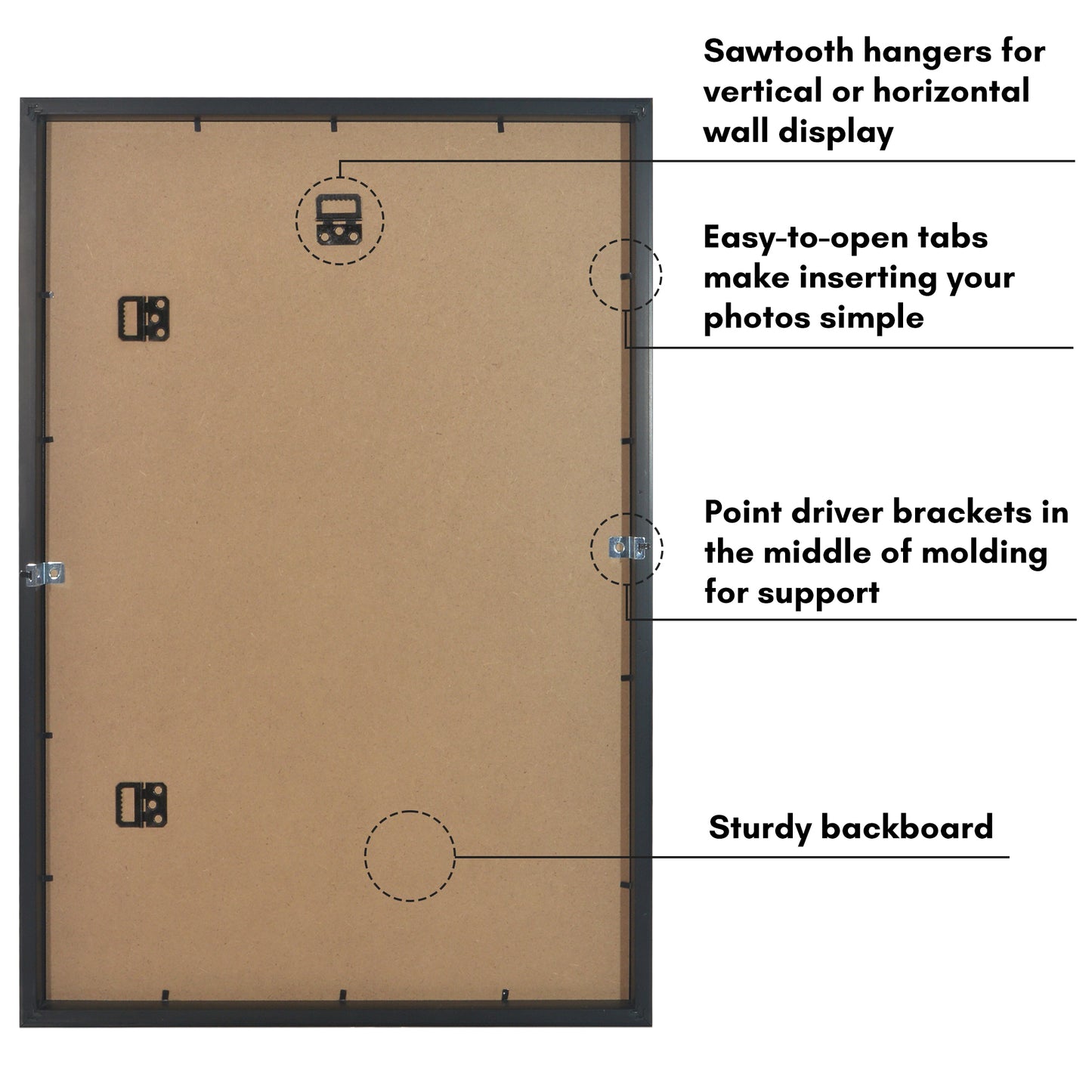 Deep Molding Picture Frame | Americanflat | No Mat | Modern - Premium Quality