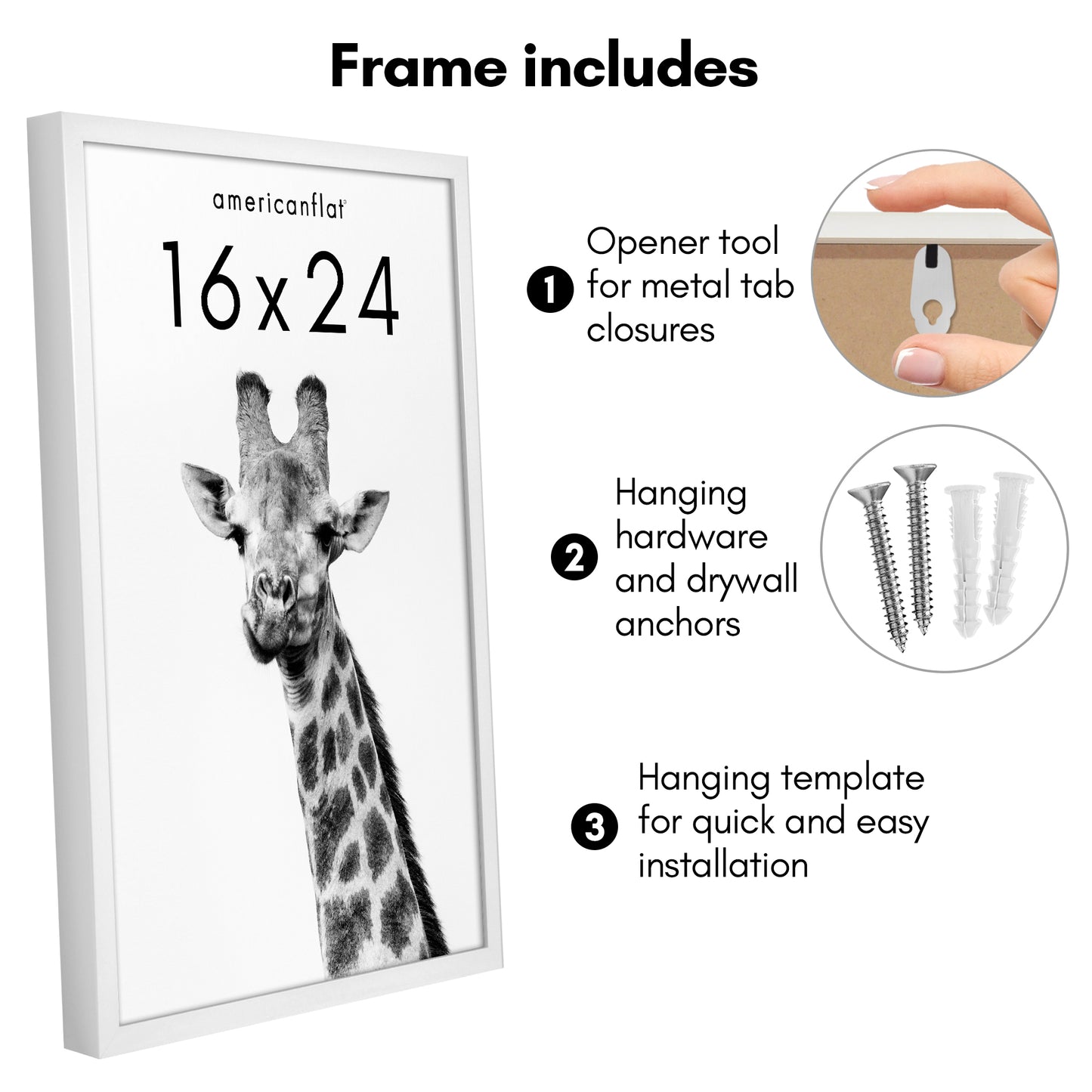 Deep Molding Picture Frame | Americanflat | No Mat | Modern - Premium Quality