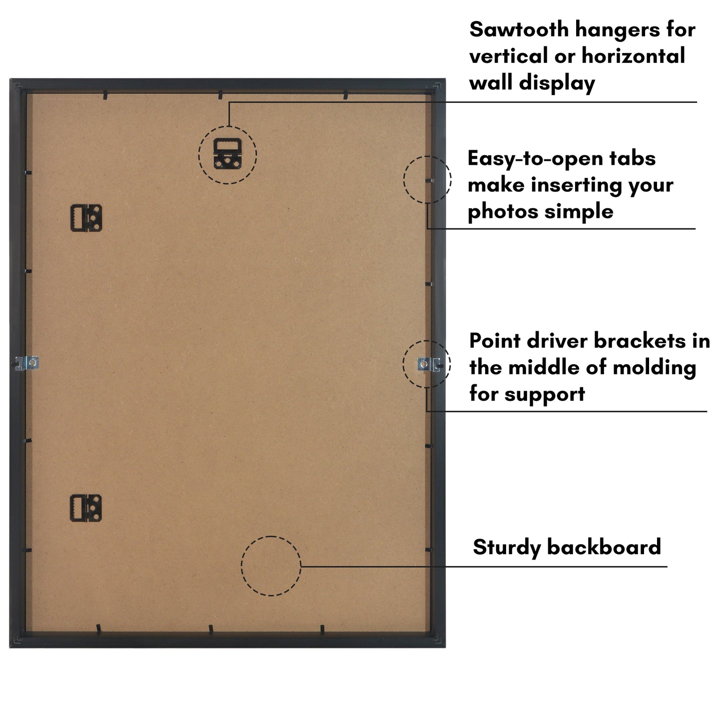 Deep Molding Picture Frame | Americanflat | No Mat | Modern - Premium Quality