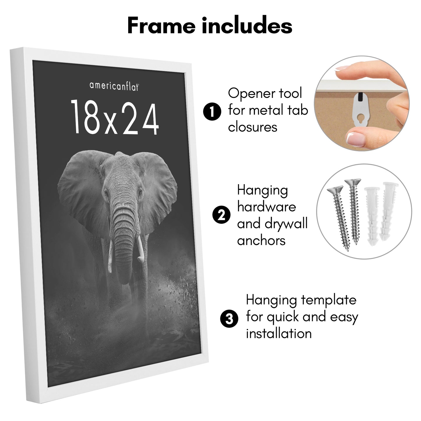 Picture Frame | Gallery Style | Secure Artwork and Photos | Wall Art Decor