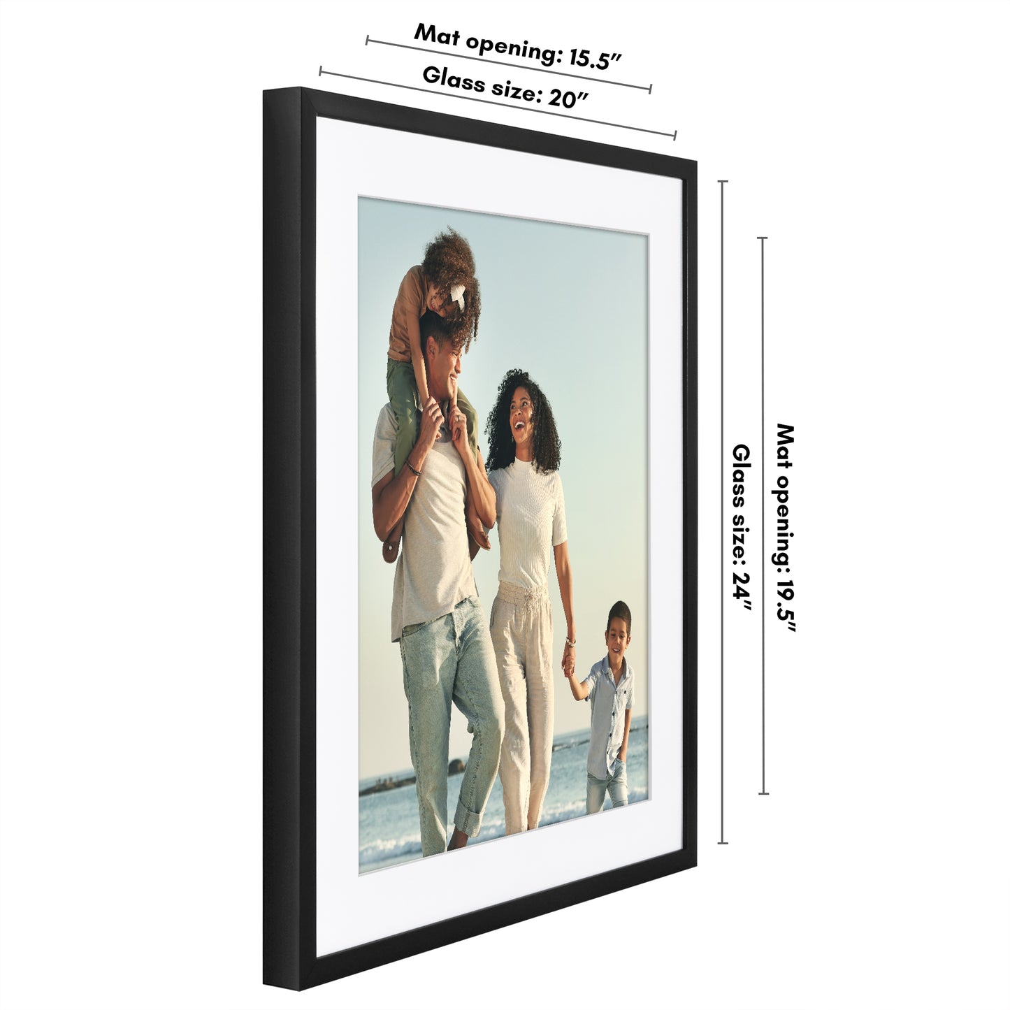 Picture Frame | Gallery Style | With Mat | Protective Glass | Wall Art Display
