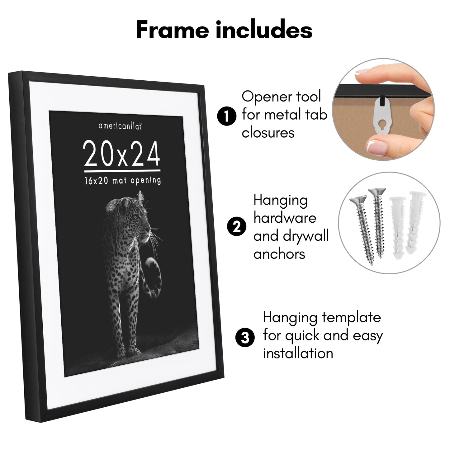 Picture Frame | Gallery Style | With Mat | Protective Glass | Wall Art Display