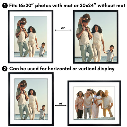 Picture Frame | Gallery Style | With Mat | Protective Glass | Wall Art Display