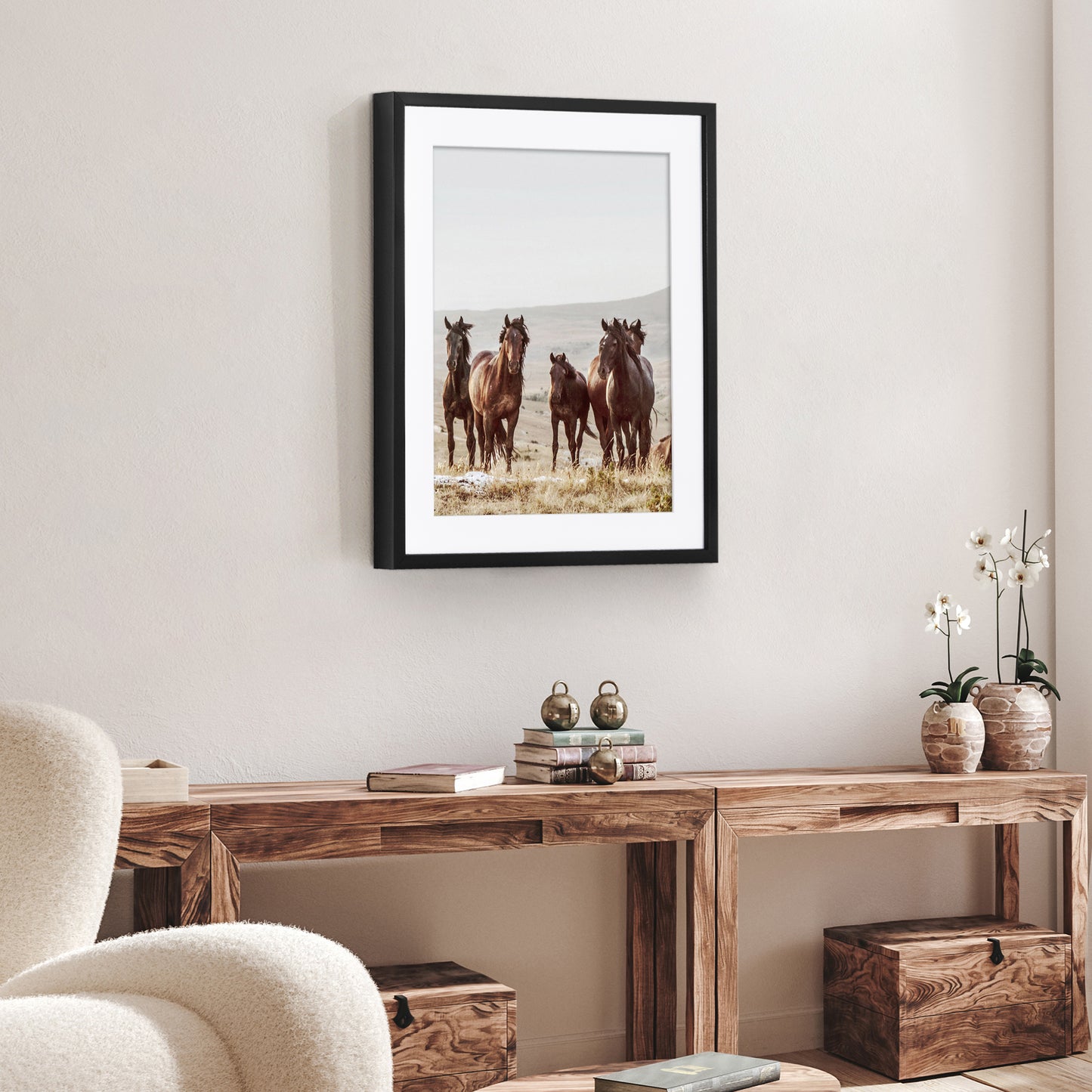 Picture Frame | Gallery Style | With Mat | Protective Glass | Wall Art Display
