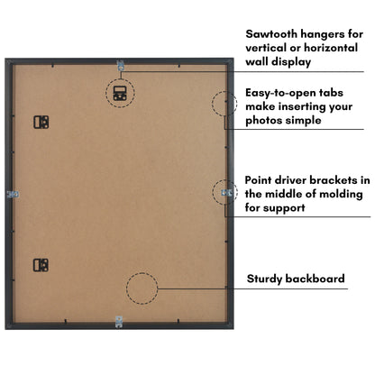 Picture Frame | Gallery Style | With Mat | Protective Glass | Wall Art Display