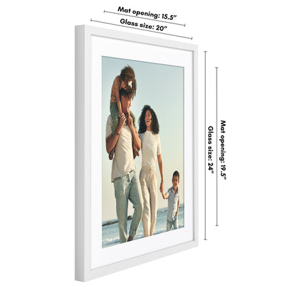 Picture Frame | Gallery Style | With Mat | Protective Glass | Wall Art Display