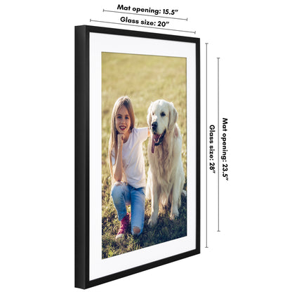 Picture Frame | Gallery Style | With Mat | Protective Glass | Wall Art Display