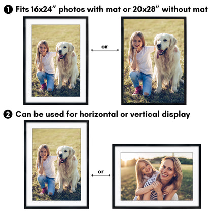 Picture Frame | Gallery Style | With Mat | Protective Glass | Wall Art Display