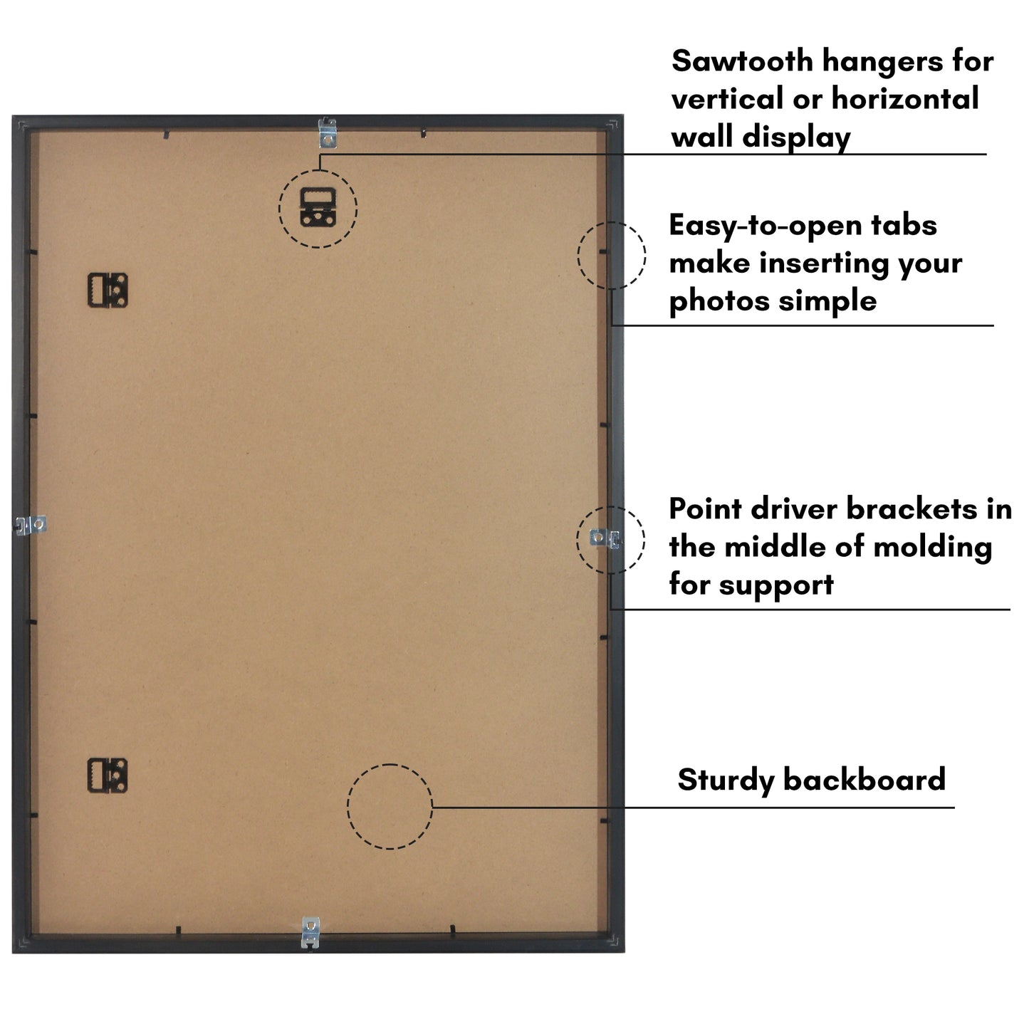 Deep Molding Picture Frame | Americanflat | No Mat | Modern - Premium Quality