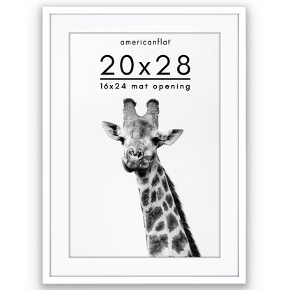 Picture Frame | Gallery Style | With Mat | Protective Glass | Wall Art Display