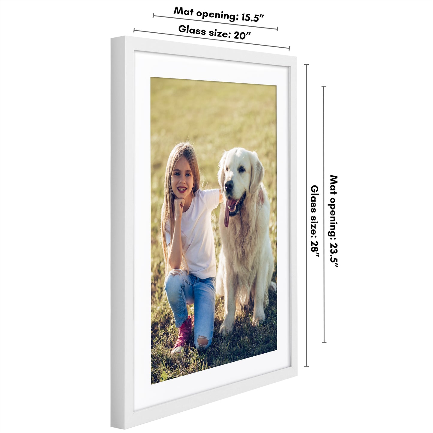 Picture Frame | Gallery Style | With Mat | Protective Glass | Wall Art Display