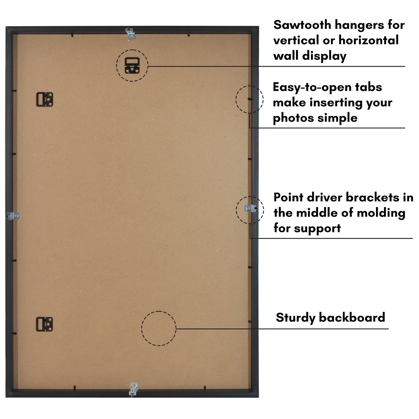 Deep Molding Picture Frame | Americanflat | No Mat | Modern - Premium Quality