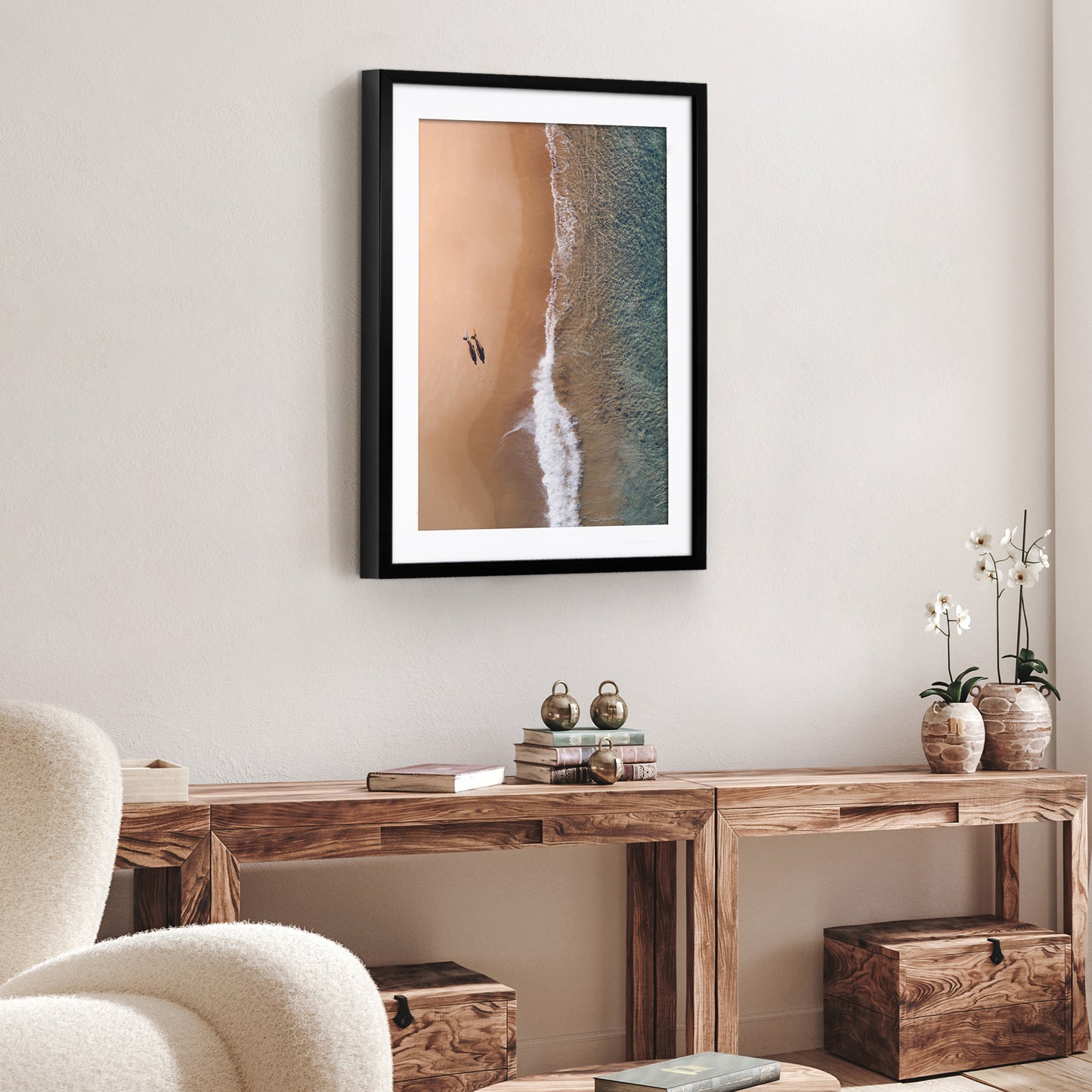 Picture Frame | Gallery Style | With Mat | Protective Glass | Wall Art Display