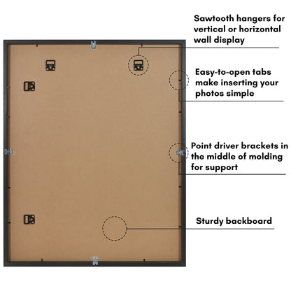 Picture Frame | Gallery Style | With Mat | Protective Glass | Wall Art Display