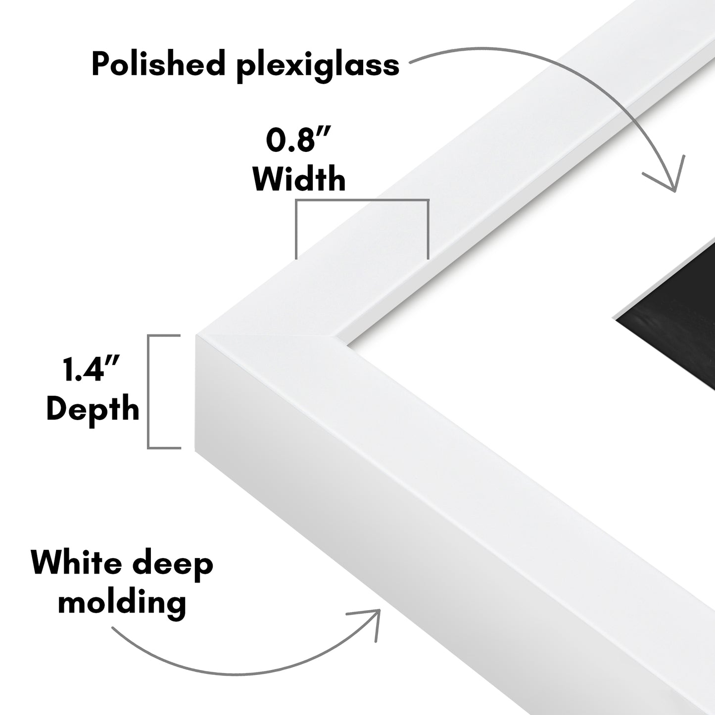 Picture Frame | Gallery Style | With Mat | Protective Glass | Wall Art Display