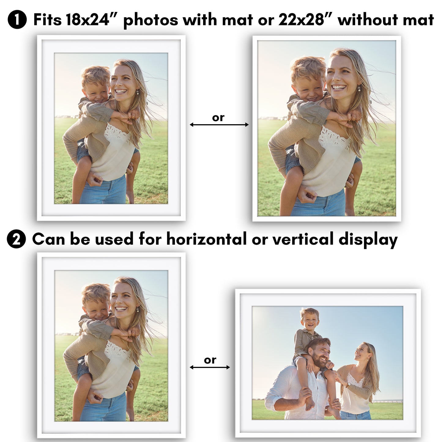Picture Frame | Gallery Style | With Mat | Protective Glass | Wall Art Display