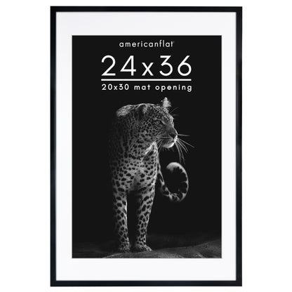 Picture Frame | Gallery Style | With Mat | Protective Glass | Wall Art Display