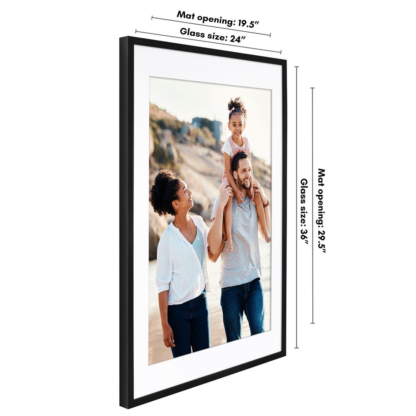 Picture Frame | Gallery Style | With Mat | Protective Glass | Wall Art Display