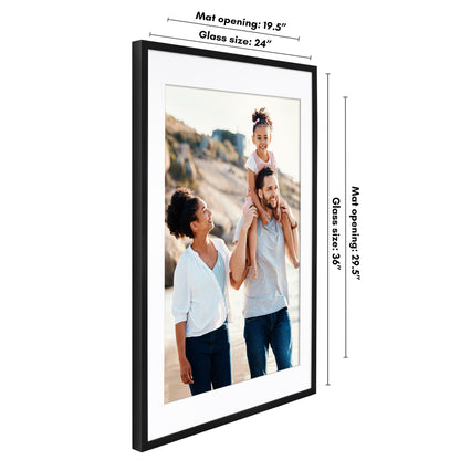 Picture Frame | Gallery Style | With Mat | Protective Glass | Wall Art Display