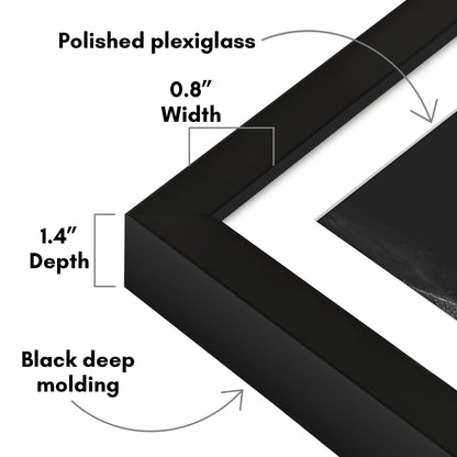 Picture Frame | Gallery Style | With Mat | Protective Glass | Wall Art Display