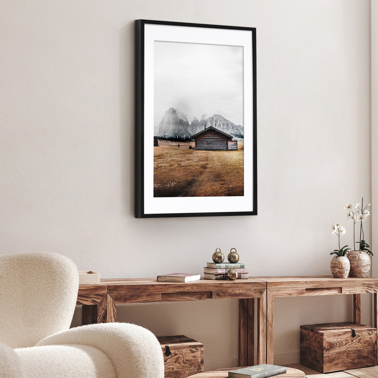 Picture Frame | Gallery Style | With Mat | Protective Glass | Wall Art Display