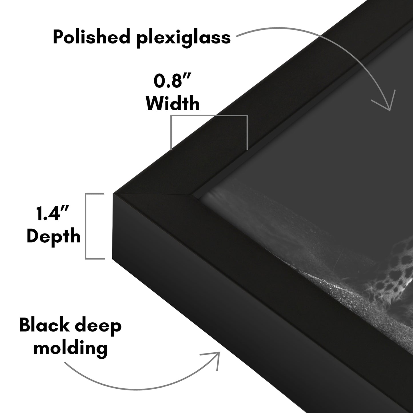 Deep Molding Picture Frame | Americanflat | No Mat | Modern - Premium Quality