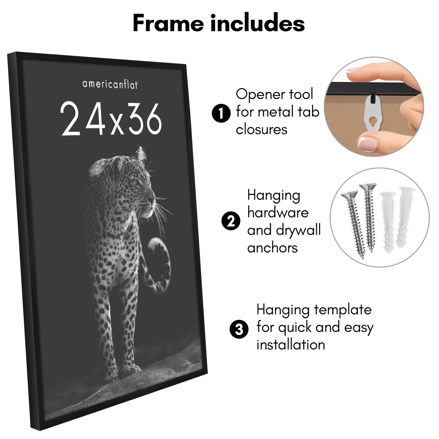 Deep Molding Picture Frame | Americanflat | No Mat | Modern - Premium Quality