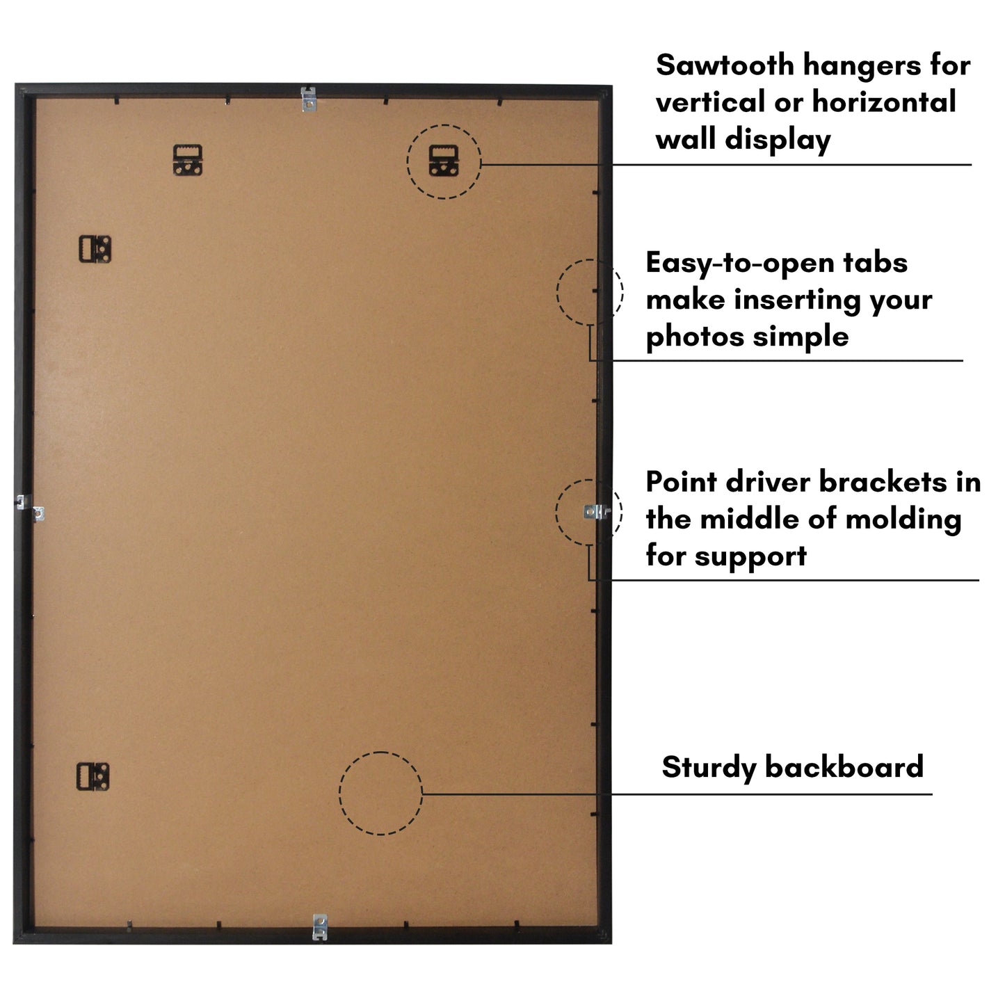 Deep Molding Picture Frame | Americanflat | No Mat | Modern - Premium Quality