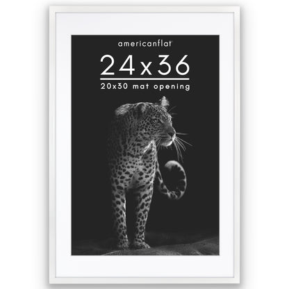 Picture Frame | Gallery Style | With Mat | Protective Glass | Wall Art Display