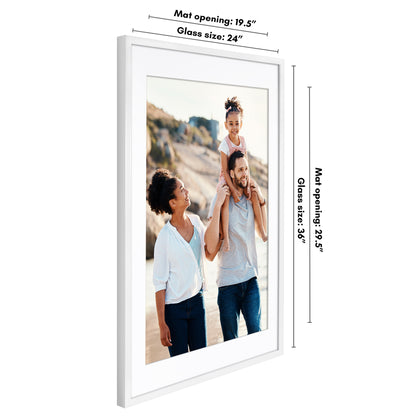 Picture Frame | Gallery Style | With Mat | Protective Glass | Wall Art Display
