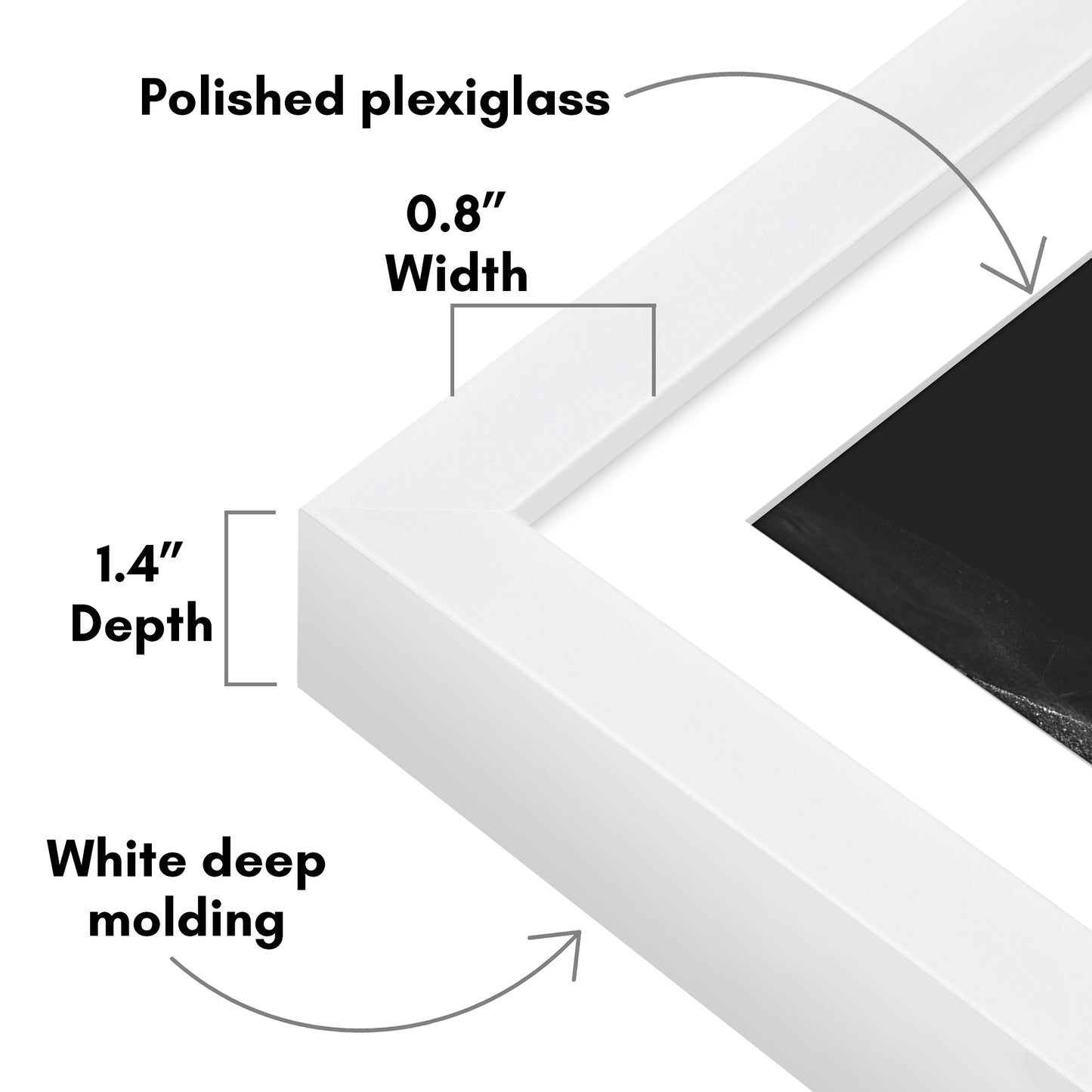 Picture Frame | Gallery Style | With Mat | Protective Glass | Wall Art Display