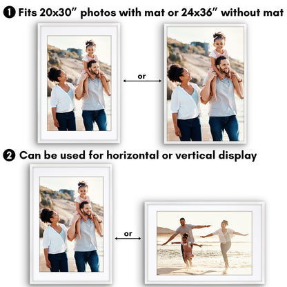 Picture Frame | Gallery Style | With Mat | Protective Glass | Wall Art Display
