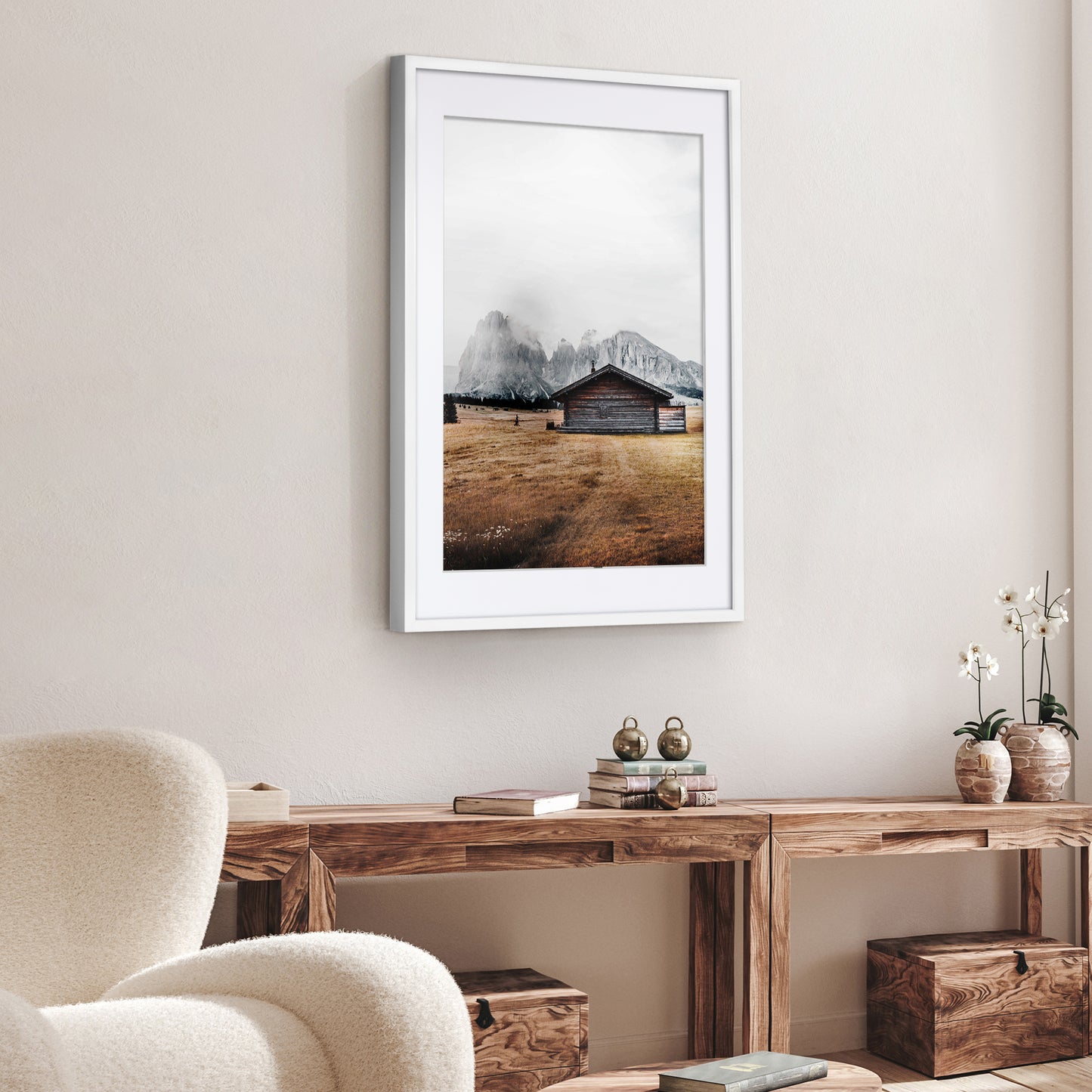 Picture Frame | Gallery Style | With Mat | Protective Glass | Wall Art Display