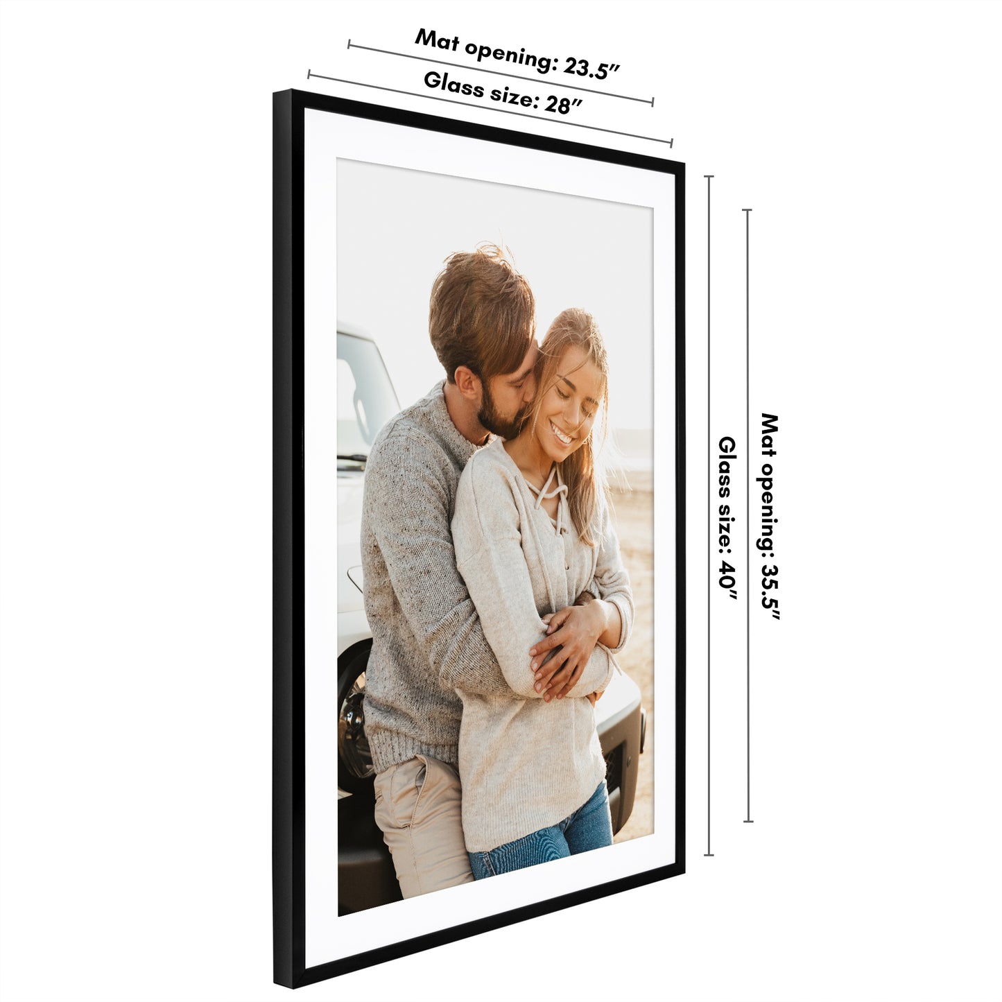 Picture Frame | Gallery Style | With Mat | Protective Glass | Wall Art Display