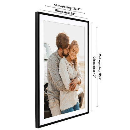 Picture Frame | Gallery Style | With Mat | Protective Glass | Wall Art Display