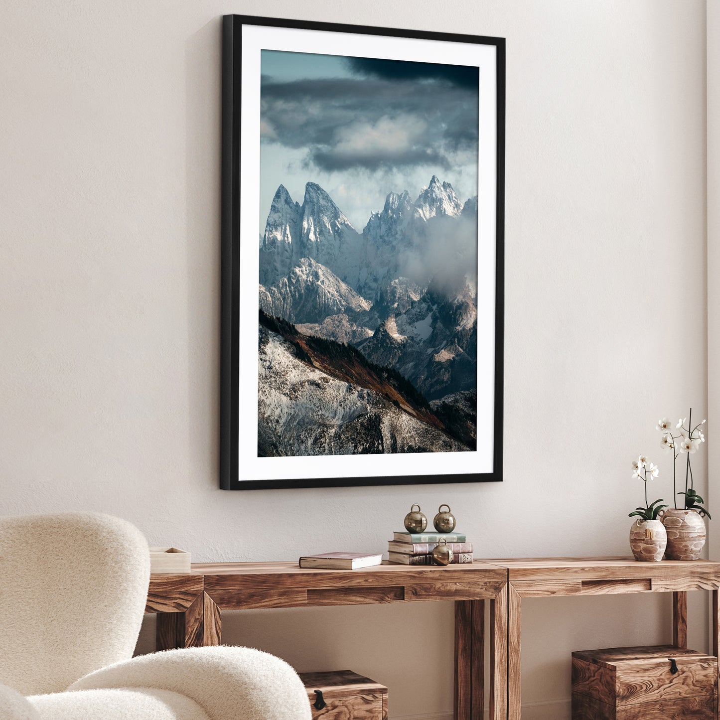 Picture Frame | Gallery Style | With Mat | Protective Glass | Wall Art Display