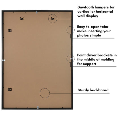 Picture Frame | Gallery Style | With Mat | Protective Glass | Wall Art Display
