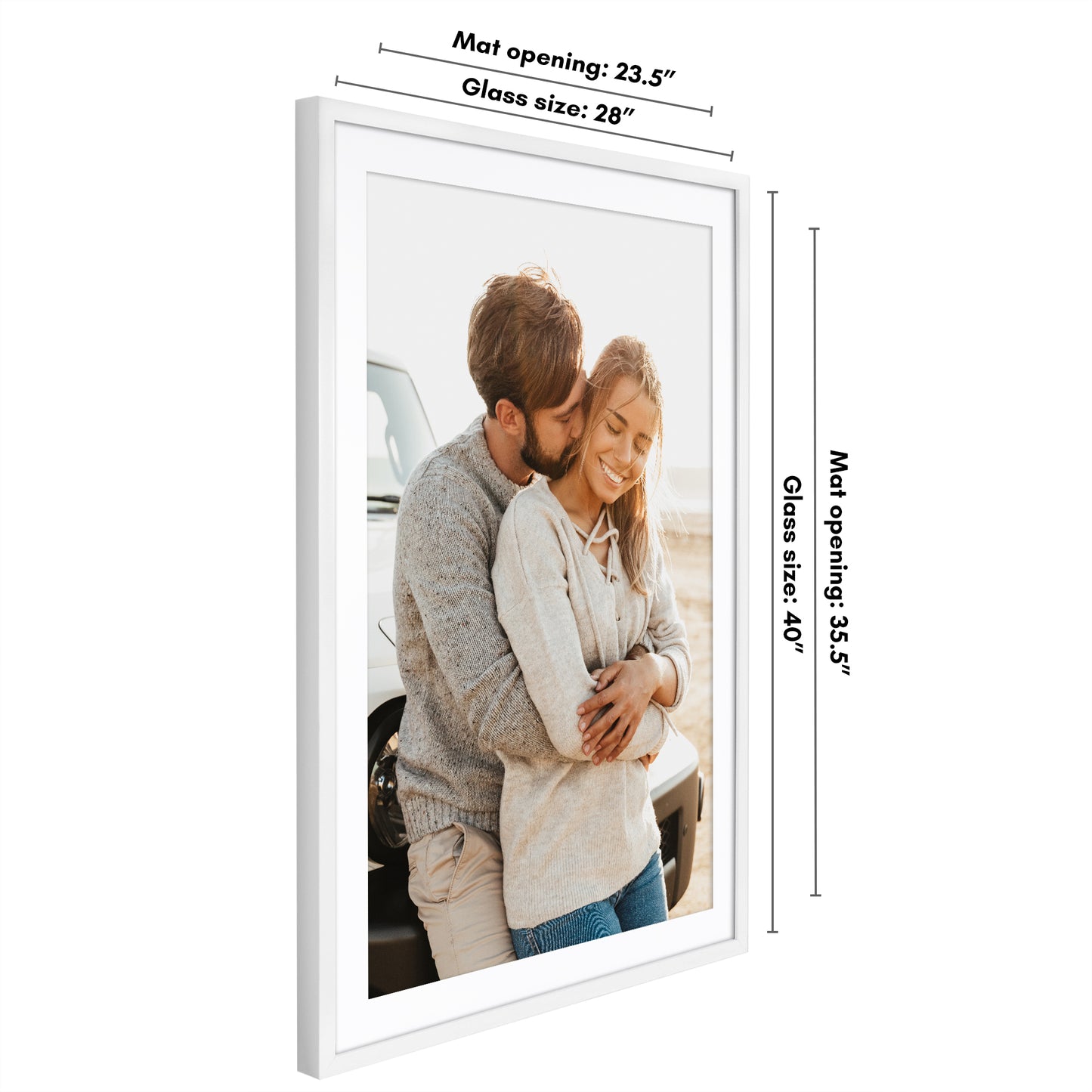 Picture Frame | Gallery Style | With Mat | Protective Glass | Wall Art Display