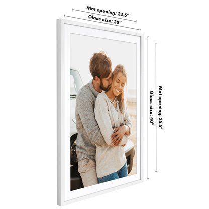 Picture Frame | Gallery Style | With Mat | Protective Glass | Wall Art Display