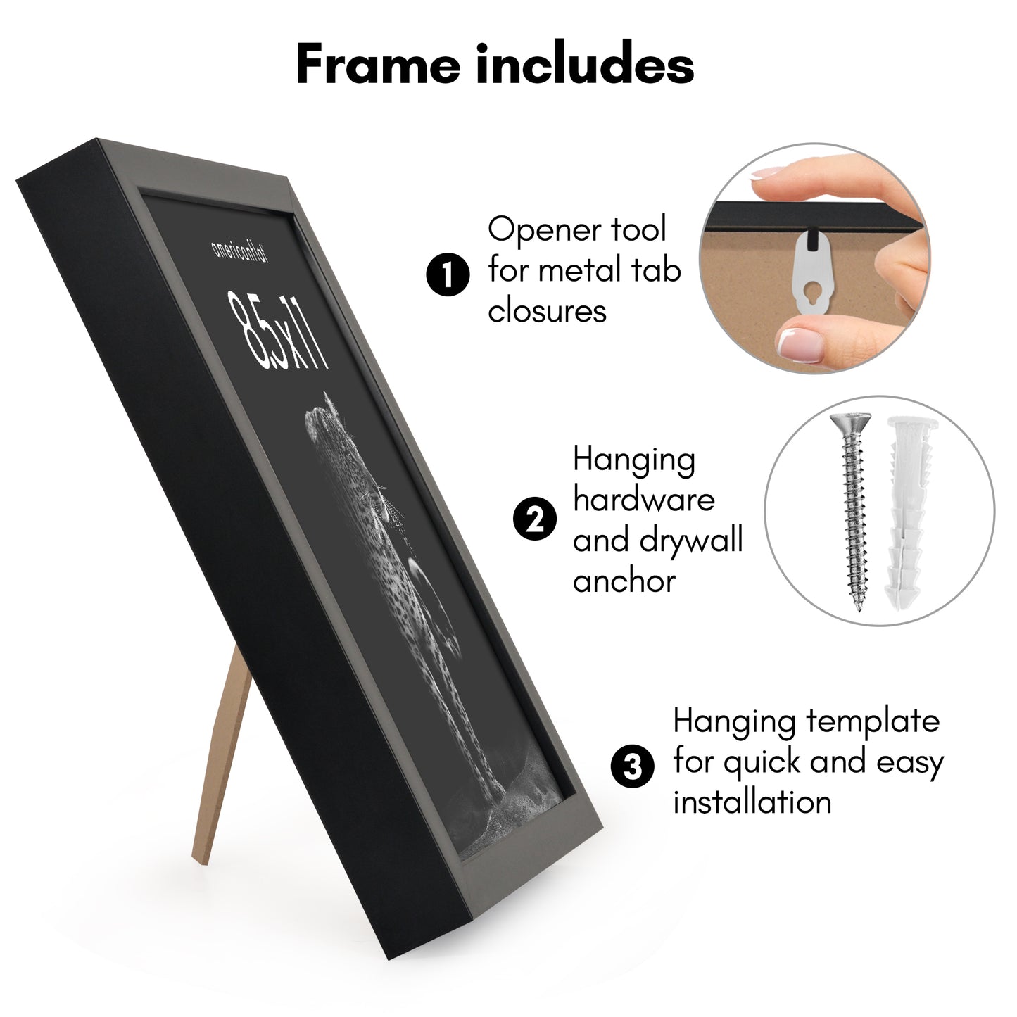 Deep Molding Picture Frame | Americanflat | No Mat | Modern - Premium Quality