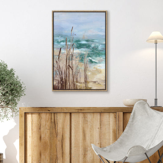 Americanflat Coastal-Inspired Canvas Wall Art with Hand-Painted Accents - The Golden Sands