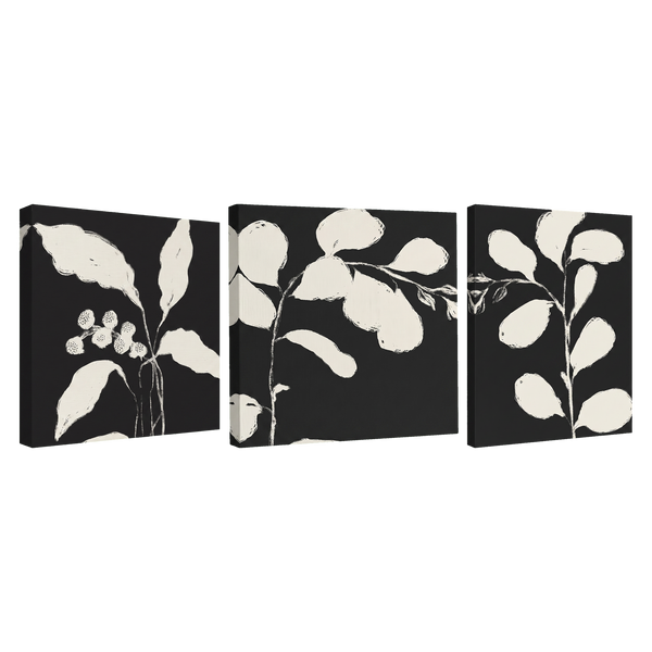 Botanical Silhouette — Set of 3 Canvas Gallery Wraps