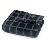 Throw Blanket | Printed Fleece - Modern Dash Windowpane Design