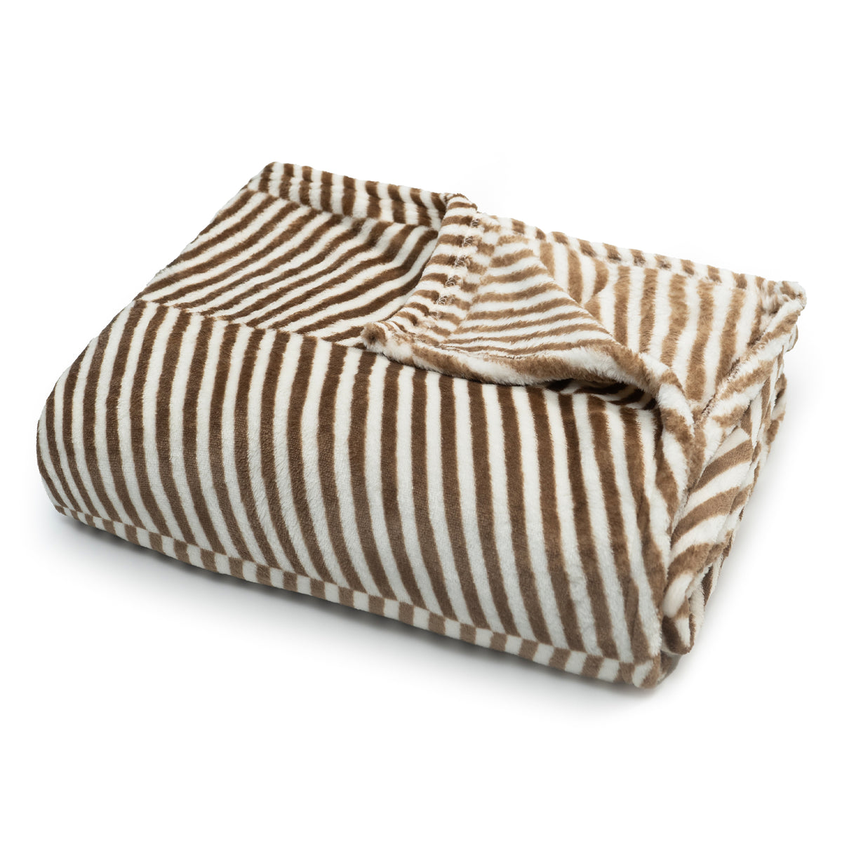 Throw Blanket | Printed Fleece - Classic Herringbone Pattern